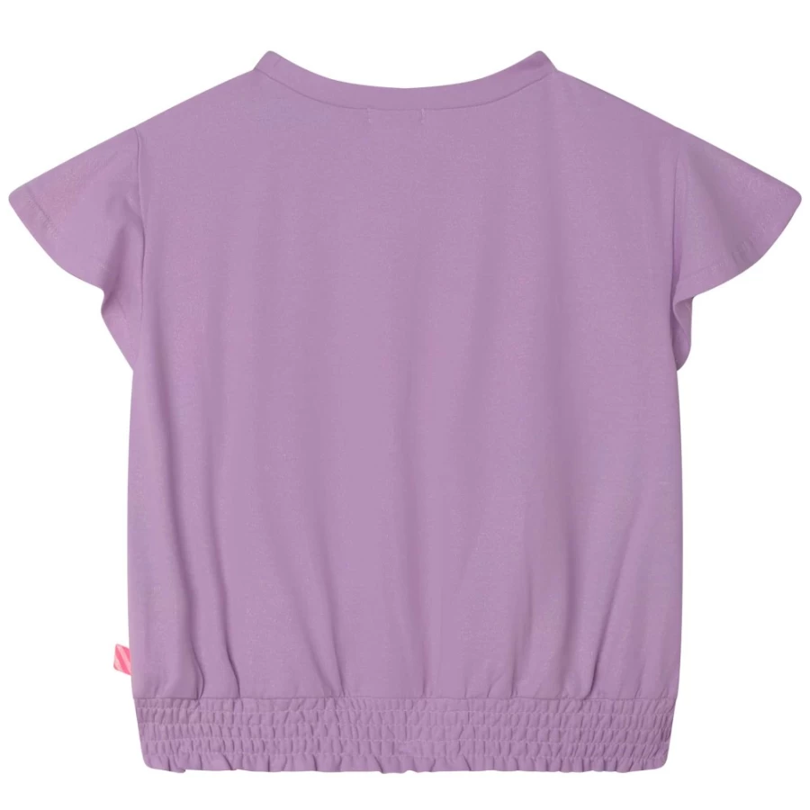 BILLIEBLUSH Girls' Violet Short-Sleeve T-Shirt for Casual Wear