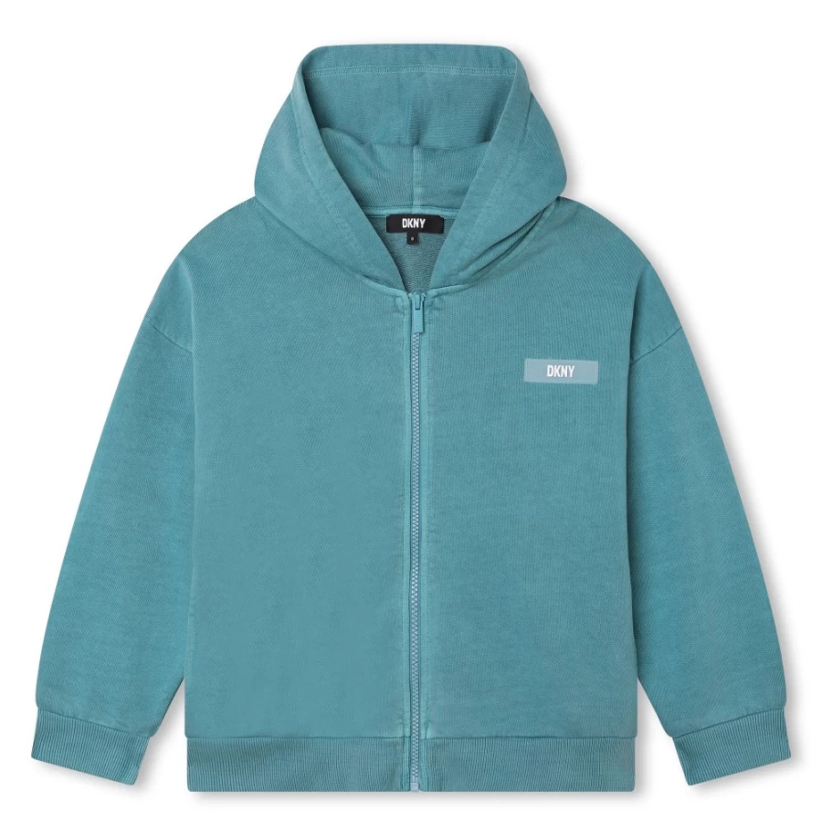 DKNY Girls' Hooded Fleece Sweatshirt - Cozy Pullover for Kids