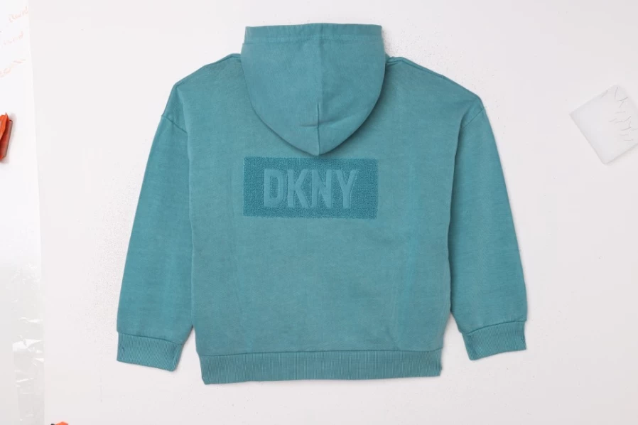 DKNY Girls' Hooded Fleece Sweatshirt - Cozy Pullover for Kids