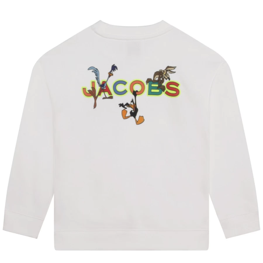 MARC JACOBS Girls White Looney Tunes Sweatshirt Cartoon Graphic Pullover