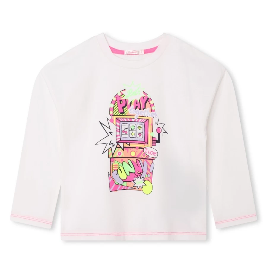 BILLIEBLUSH Ivory Long-Sleeved T-Shirt for Girls - Soft Cotton Casual Top