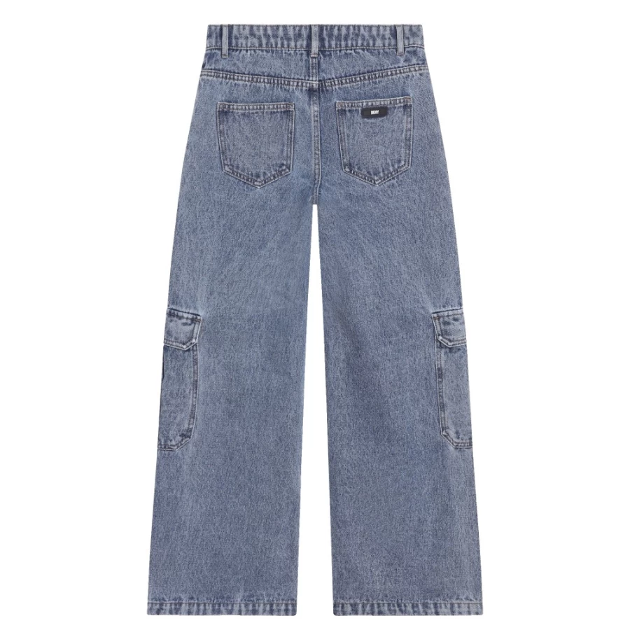 DKNY Girls' Stone Washed Cotton Jeans for Kids - Comfortable & Stylish