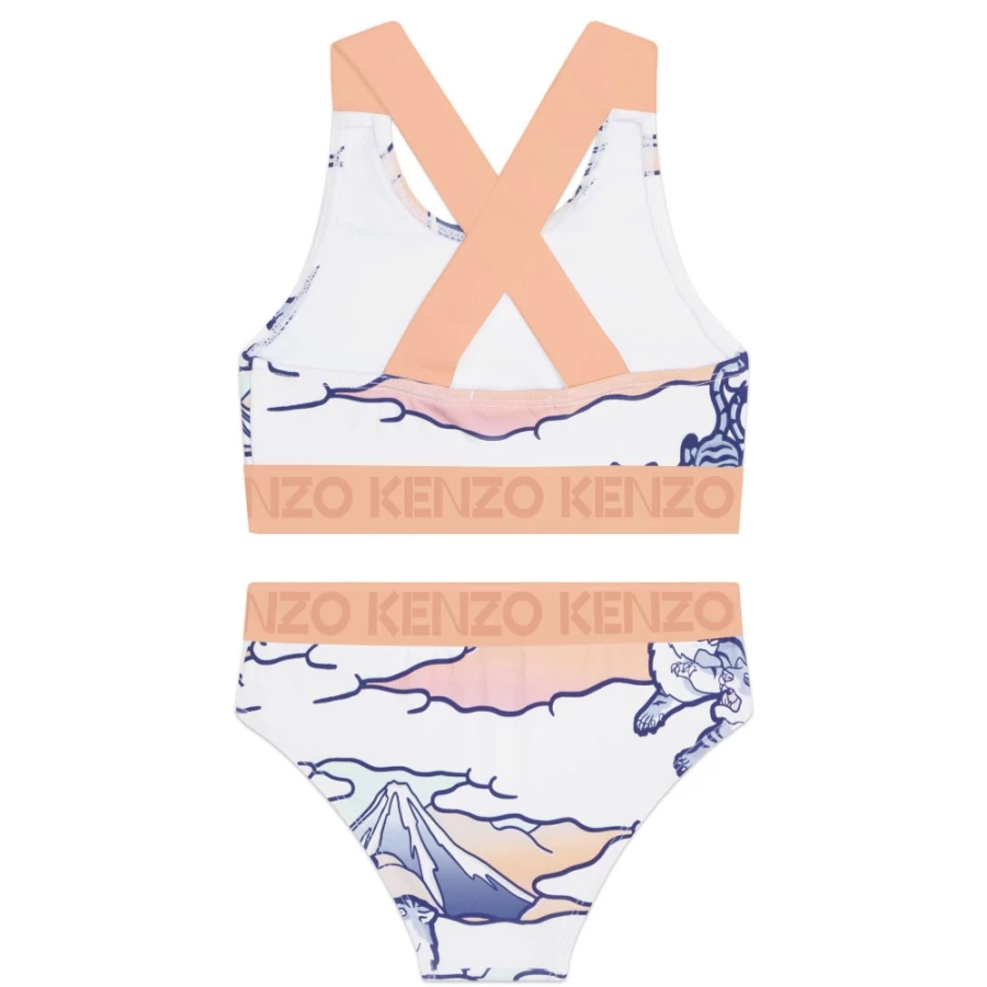 KENZO KIDS Girls' Gold Yellow Two-Piece Printed Swimsuit