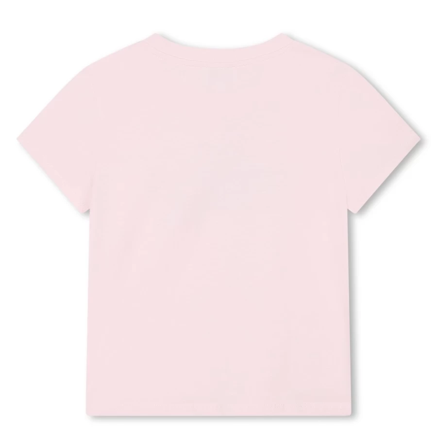 KENZO KIDS Girls Pale Pink Short-Sleeved Cotton T-Shirt for Toddlers