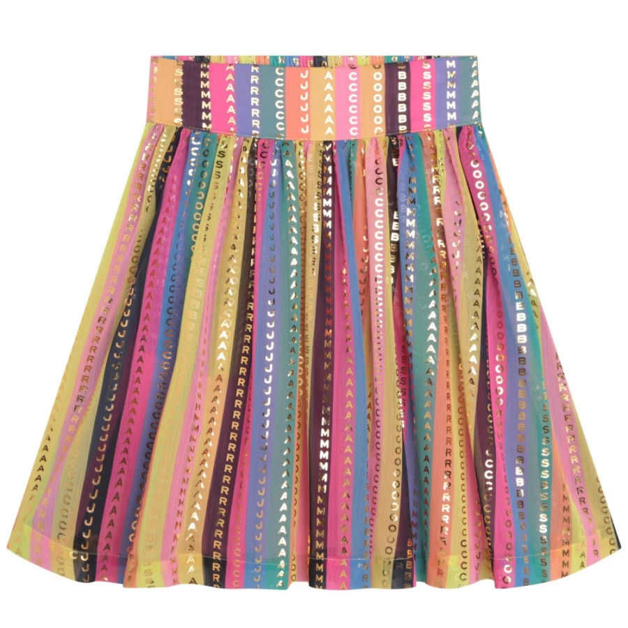 MARC JACOBS Multicoloured Striped Skater Skirt for Girls - Fun & Flirty A-Line Design