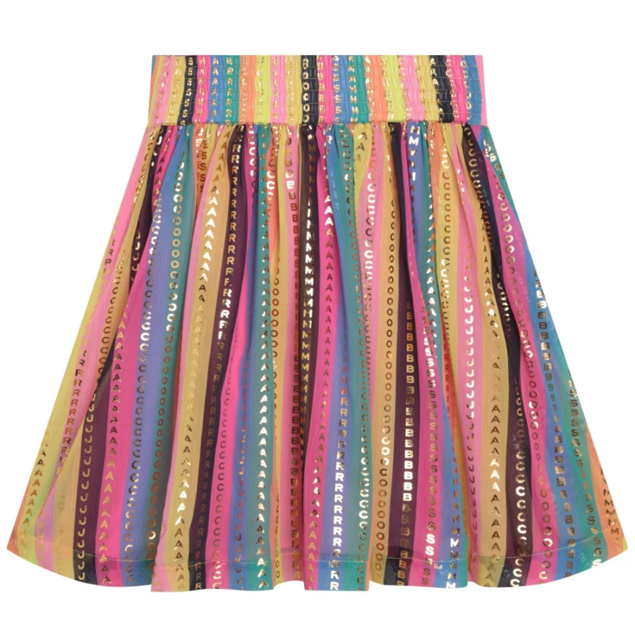 MARC JACOBS Multicoloured Striped Skater Skirt for Girls - Fun & Flirty A-Line Design