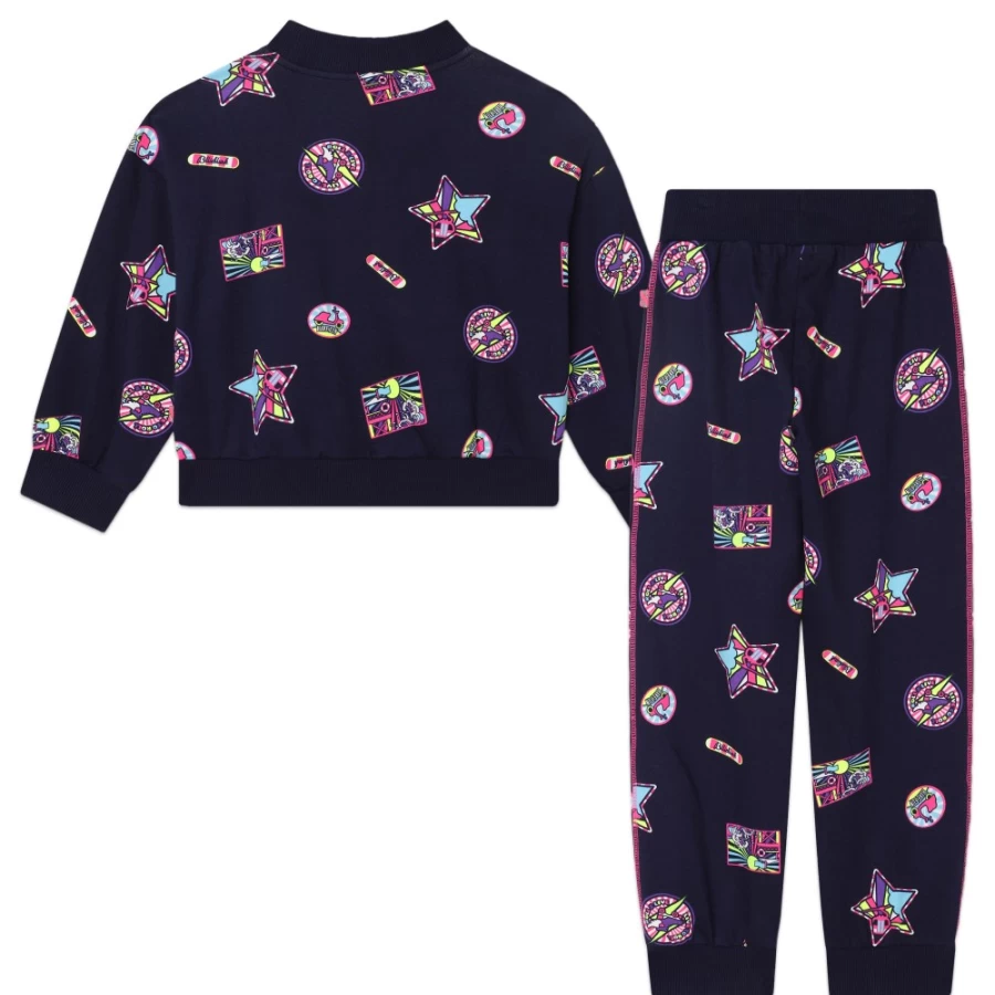 BILLIEBLUSH Navy Fleece Jogging Set for Girls - Cozy Two-Piece Outfit
