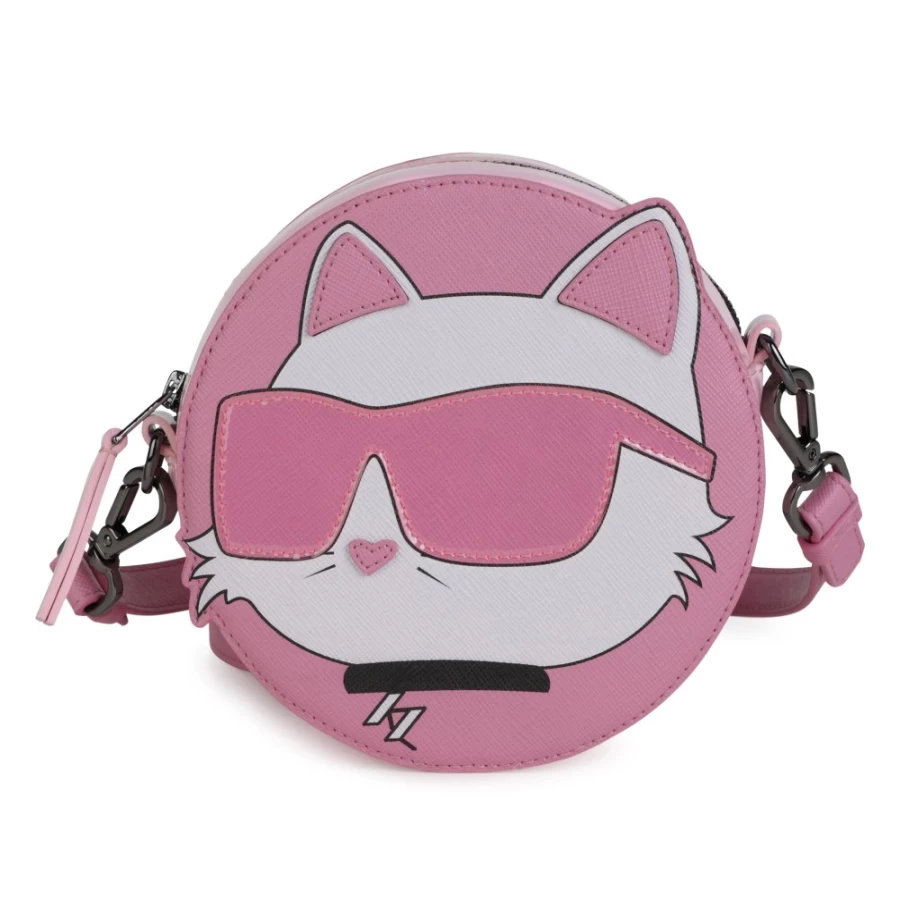 KARL LAGERFELD KIDS Pink Round Shoulder Bag for Girls - Stylish & Trendy Crossbody Purse