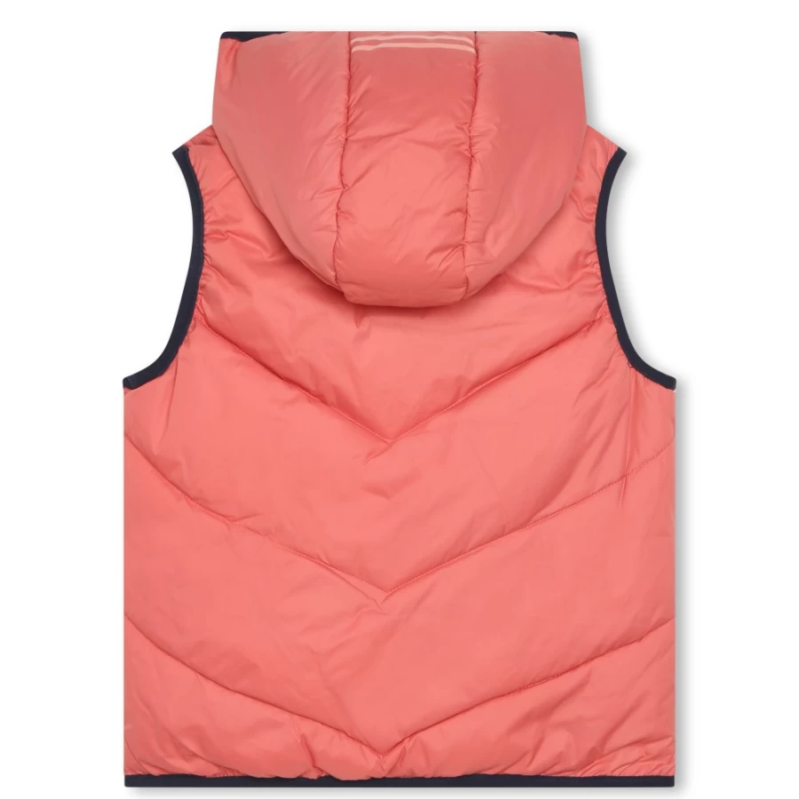 AIGLE Girl's Apricot Sleeveless Hooded Jacket - Lightweight Summer Outerwear