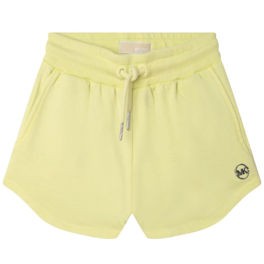 MICHAEL KORS Girl's Cotton Fleece Shorts in Citrine Color | Comfortable & Stylish