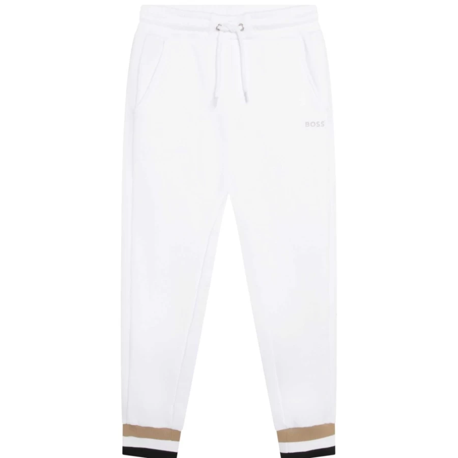 BOSS Girls' White Jogging Pants - Comfortable Athletic Bottoms for Running & Casual Wear