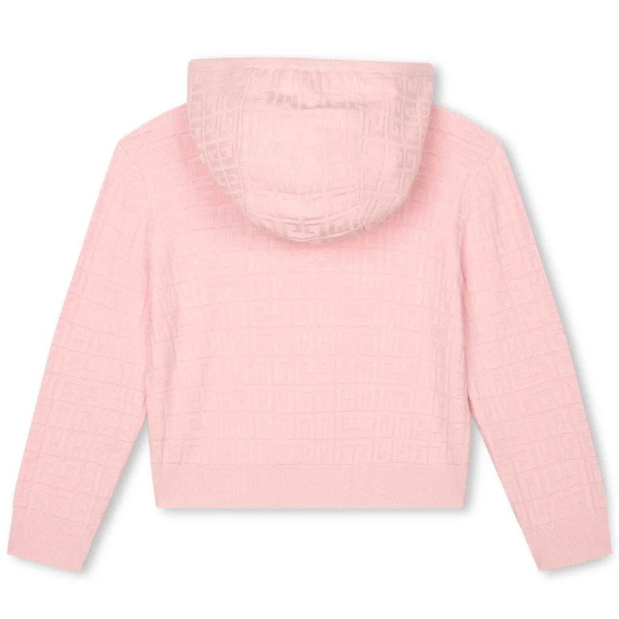 GIVENCHY Girls Marshmallow Hooded Knit Sweatshirt - 44Z
