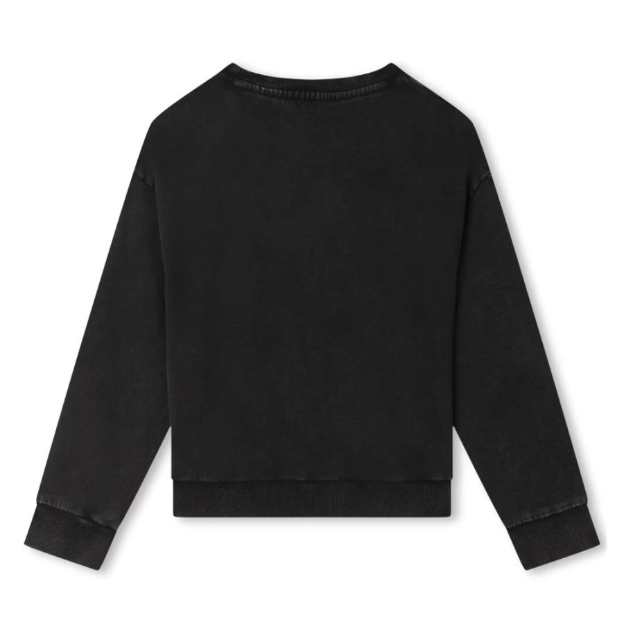 MICHAEL KORS Girls Black Cotton Fleece Sweatshirt - Soft & Comfortable Pullover