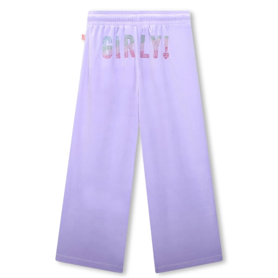BILLIEBLUSH Lilac Velvet Jogging Pants for Girls - Soft Comfortable Lounge Bottoms
