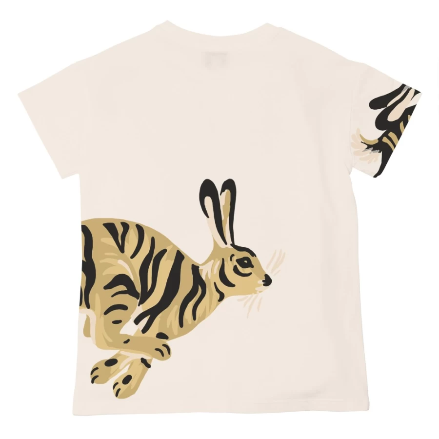 KENZO KIDS Girl's Off White Short-Sleeved Cotton T-Shirt for Kids