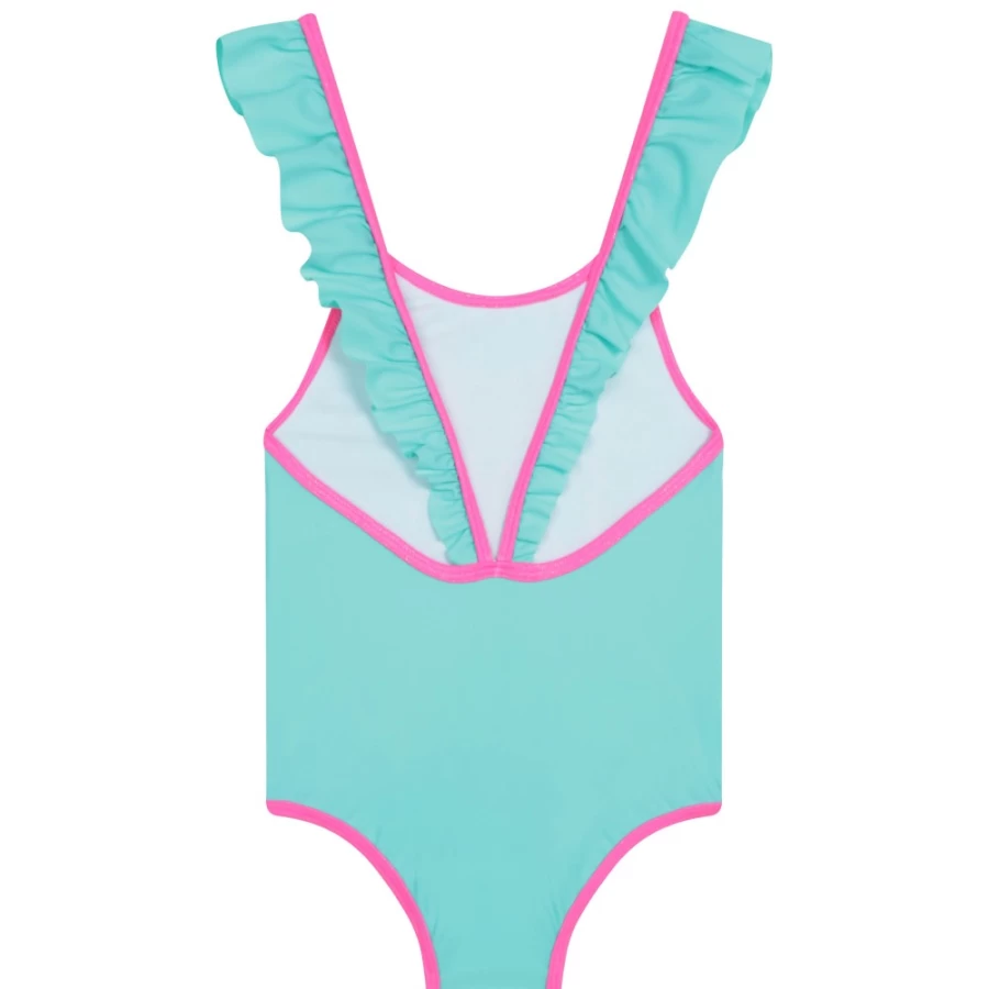 BILLIEBLUSH Sea-Green Low Back Bathing Suit for Girls