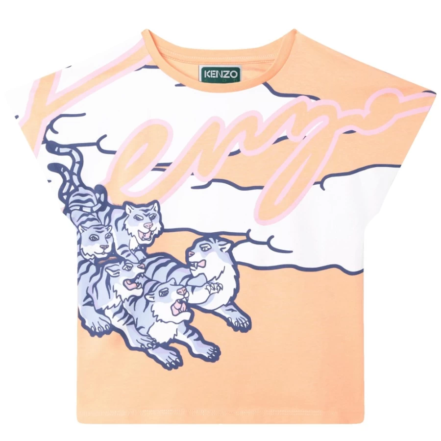 KENZO KIDS Girl's Gold Yellow Short Sleeve T-Shirt