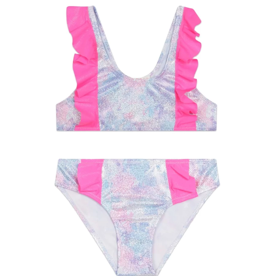 BILLIEBLUSH Girls' Multicoloured Two-Piece Swimming Costume | Stylish Beachwear for Kids