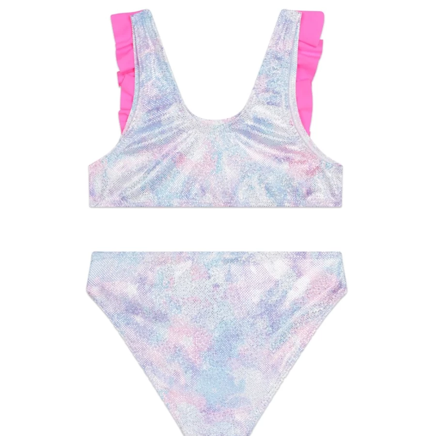 BILLIEBLUSH Girls' Multicoloured Two-Piece Swimming Costume | Stylish Beachwear for Kids