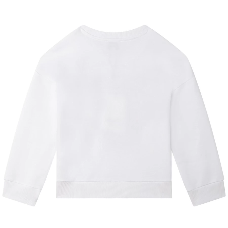 KENZO KIDS Girls White Sweatshirt - Comfortable & Stylish Pullover Hoodie
