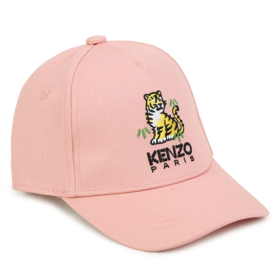 KENZO KIDS Girls Cotton Cap in Pale Pink - Soft & Stylish Hat for Toddlers