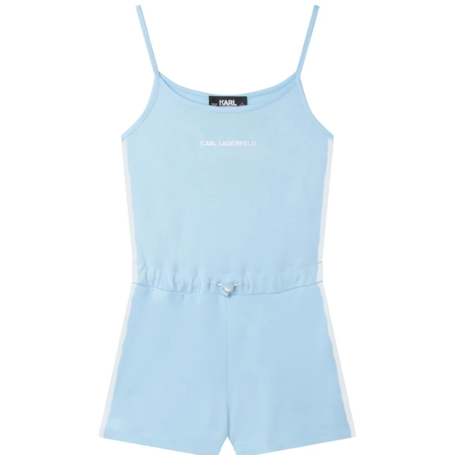 KARL LAGERFELD KIDS Girls Pale Blue Playsuit With Adjustable Straps