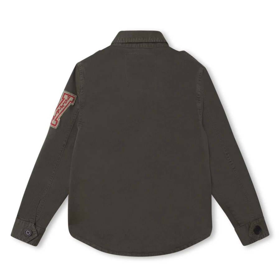 ZADIG & VOLTAIRE Girls' Khaki Cotton Jacket for Stylish Comfort