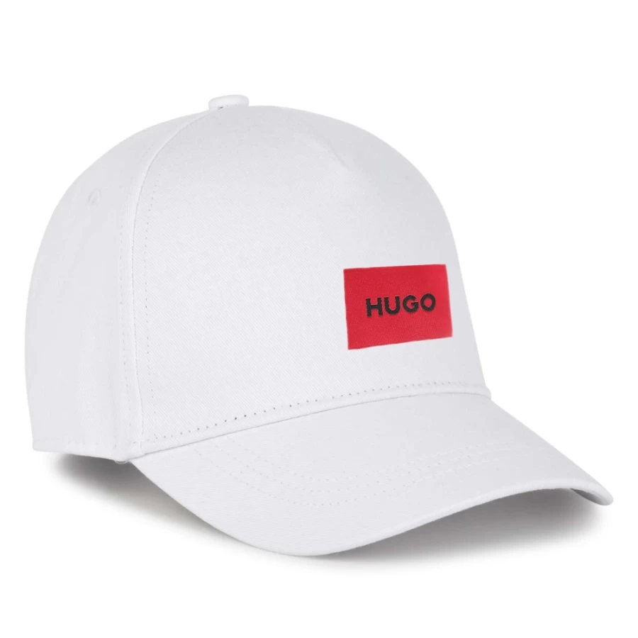 HUGO Girls White Cotton Cap - Stylish & Comfortable