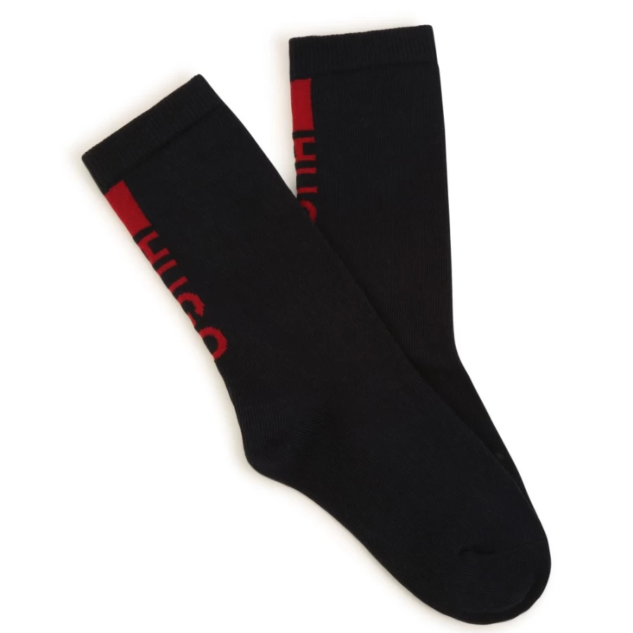 HUGO Girls' 2-Pack Socks - Red & Blue Striped Ankle Socks for Kids