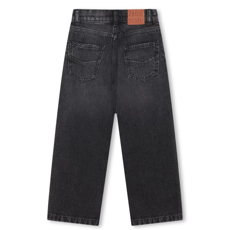 ZADIG & VOLTAIRE Girls' Cotton Jeans in Z21 Denim Black Lave Wash