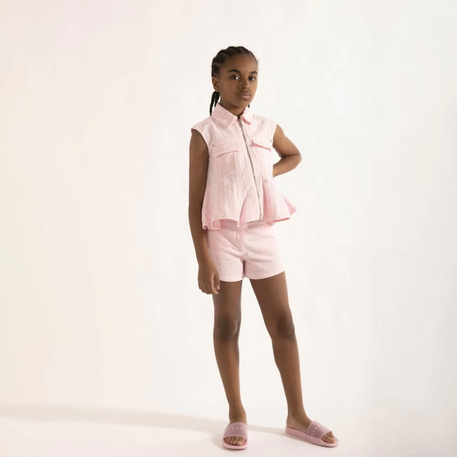 Givenchy Girls' Cotton Shorts in Marshmallow (44Z) - Comfort & Style