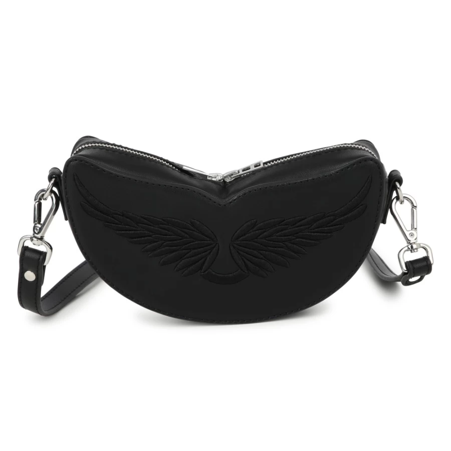 ZADIG & VOLTAIRE Black Wing Embroidery Handbag for Girls