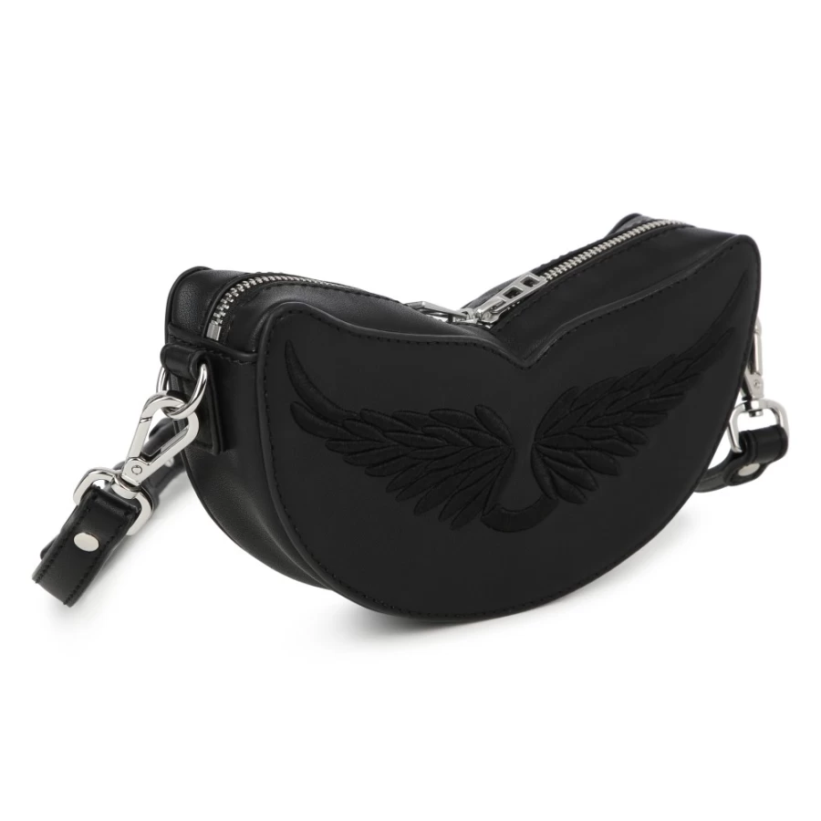 ZADIG & VOLTAIRE Black Wing Embroidery Handbag for Girls