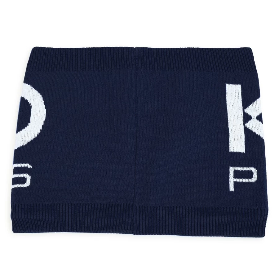 KENZO KIDS Navy Jacquard Snood for Girls - Stylish & Warm Winter Scarf