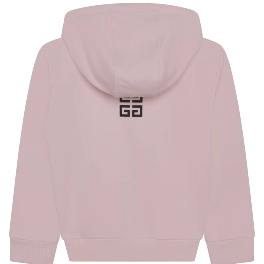 Givenchy Marshmallow Hooded Zip-Up Cardigan for Girls - Soft Pink 44Z Cozy Outerwear