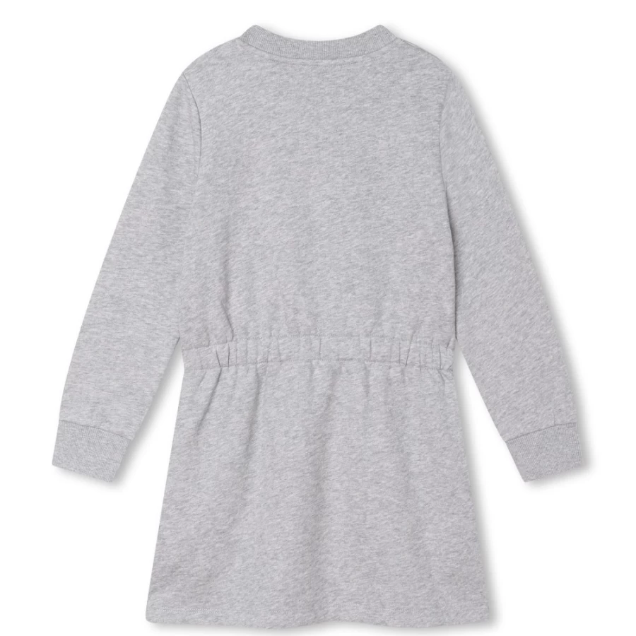 KENZO KIDS Girls' Brushed-Fleece Dress in Grey Marl - Soft & Cozy Fleece Dress for Girls
