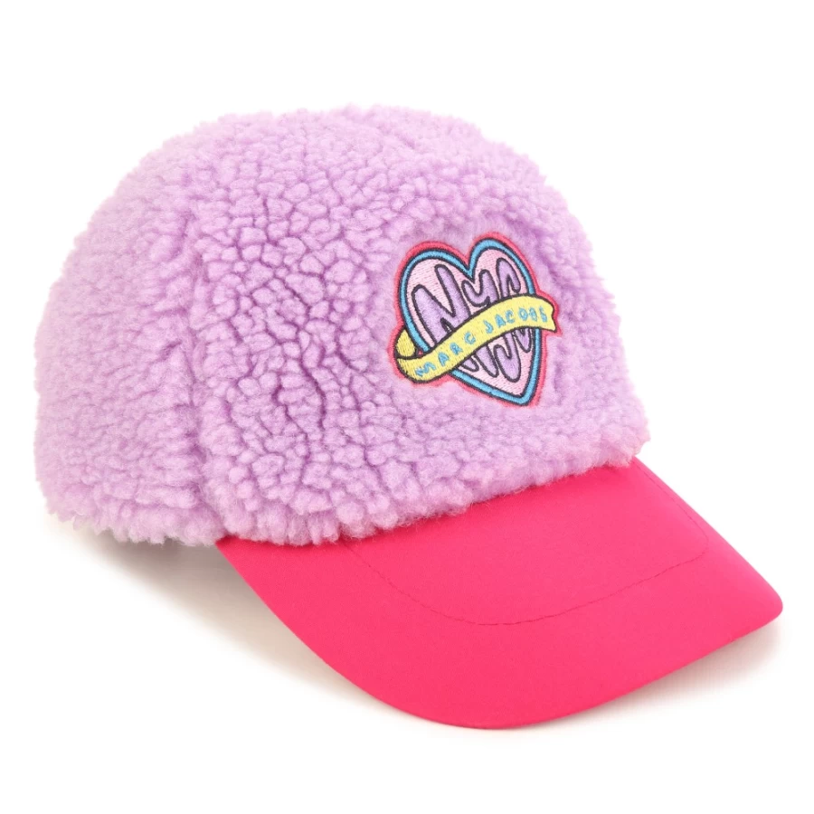 MARC JACOBS Fluffy Fleece Baseball Cap for Girls - Soft & Warm Winter Hat