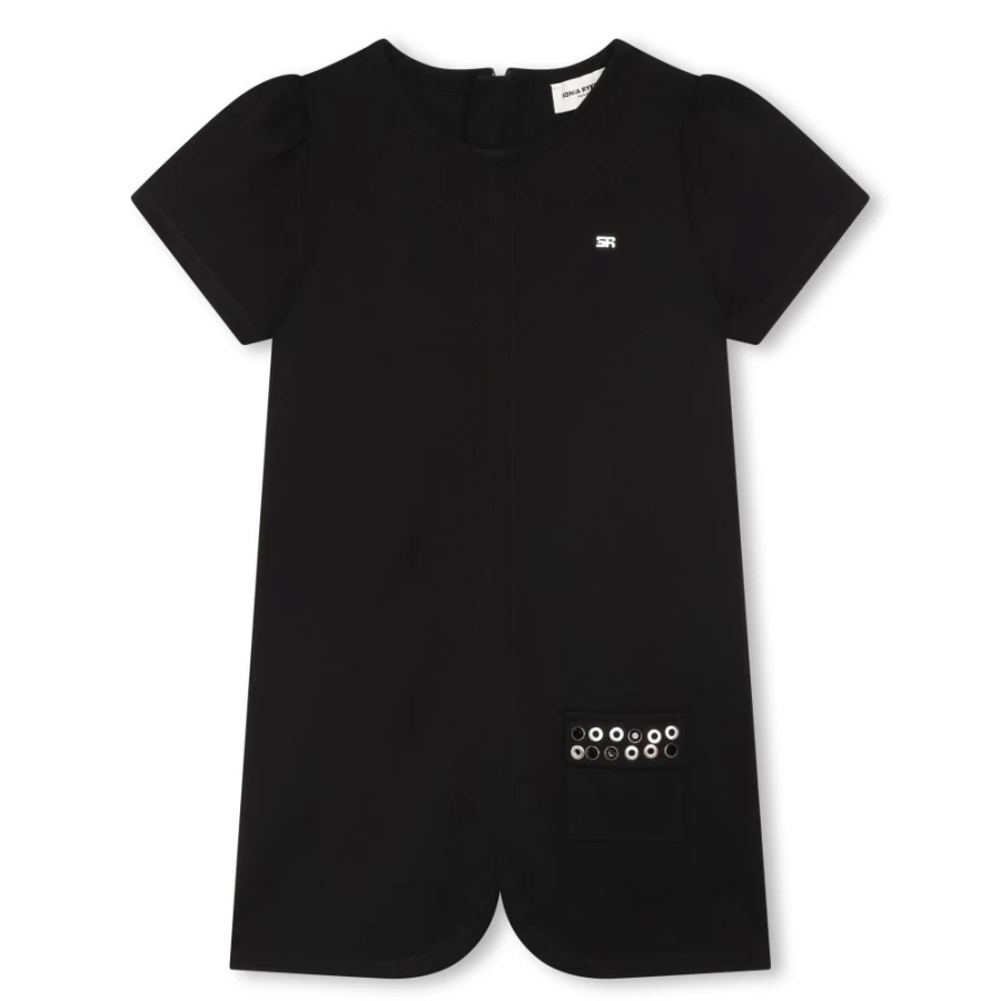 SONIA RYKIEL Black Short-Sleeved Dress for Girls