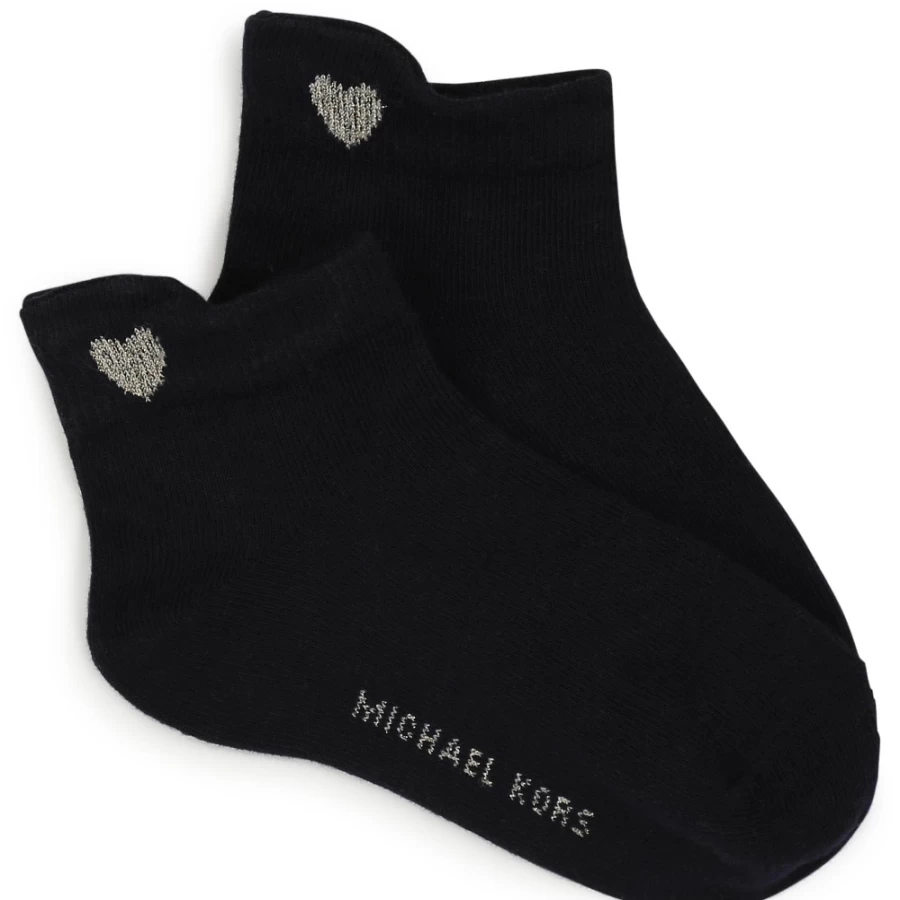 MICHAEL KORS Navy Heart Ankle Socks for Girls