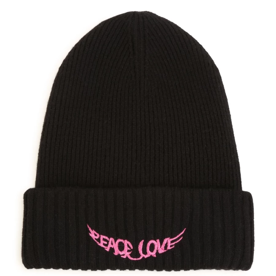 ZADIG & VOLTAIRE Black Embroidered Brim Hat for Girls