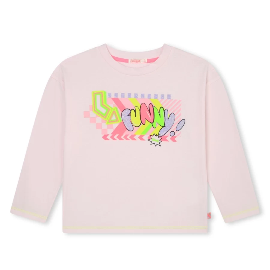BILLIEBLUSH Girls' Pink Pale Long-Sleeved T-Shirt for Comfort and Style