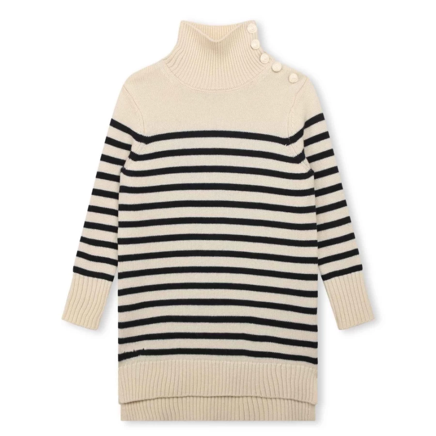 ZADIG & VOLTAIRE Girls Ivory Button-Neck Jumper Dress
