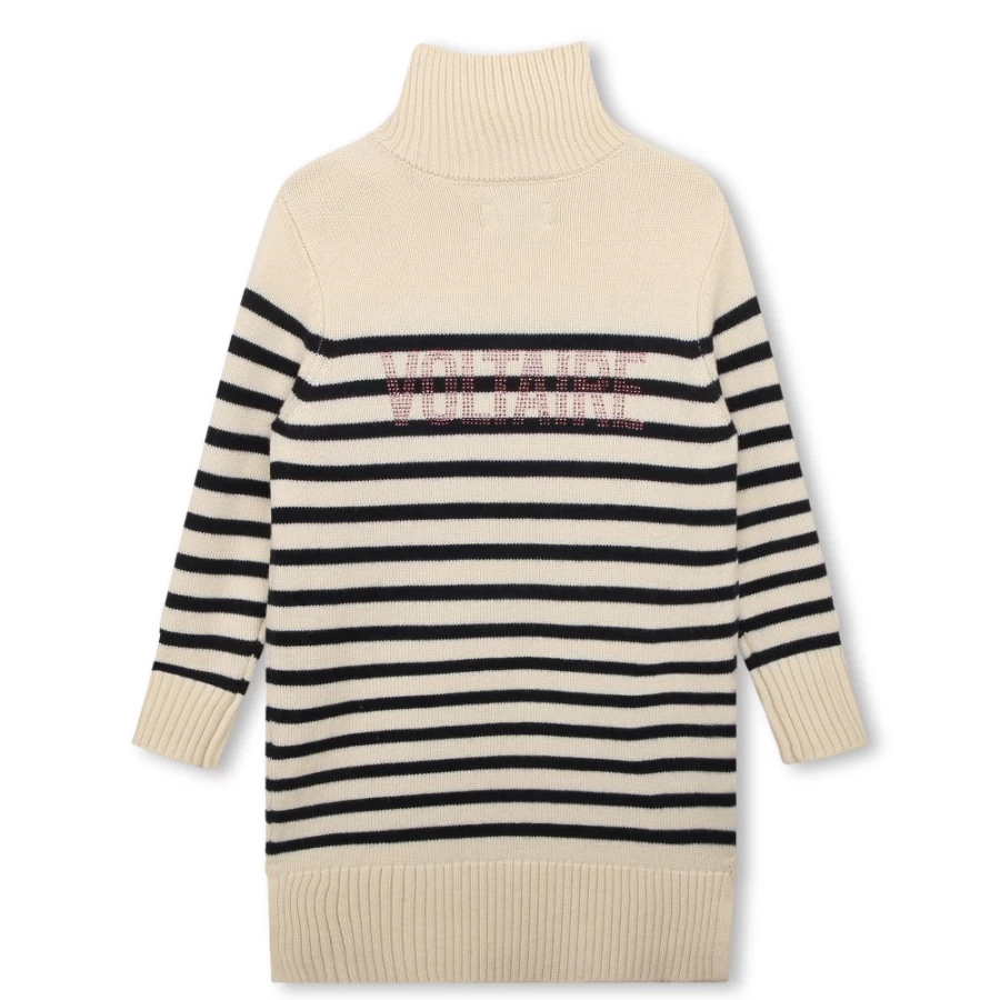 ZADIG & VOLTAIRE Girls Ivory Button-Neck Jumper Dress