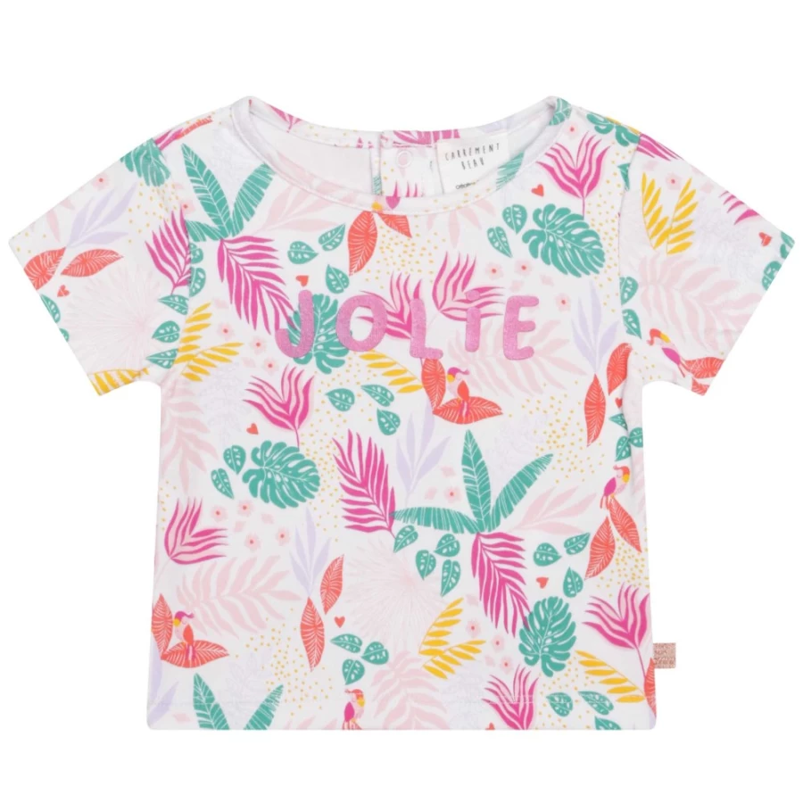 CARREMENT BEAU Girls' White Print T-Shirt With Inspirational Message
