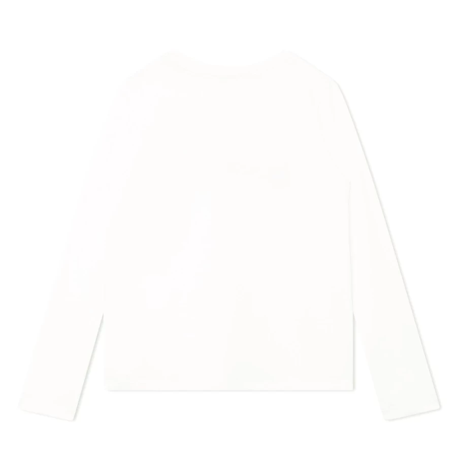 LANVIN Girls Offwhite Long-Sleeved T-Shirt for Casual Wear