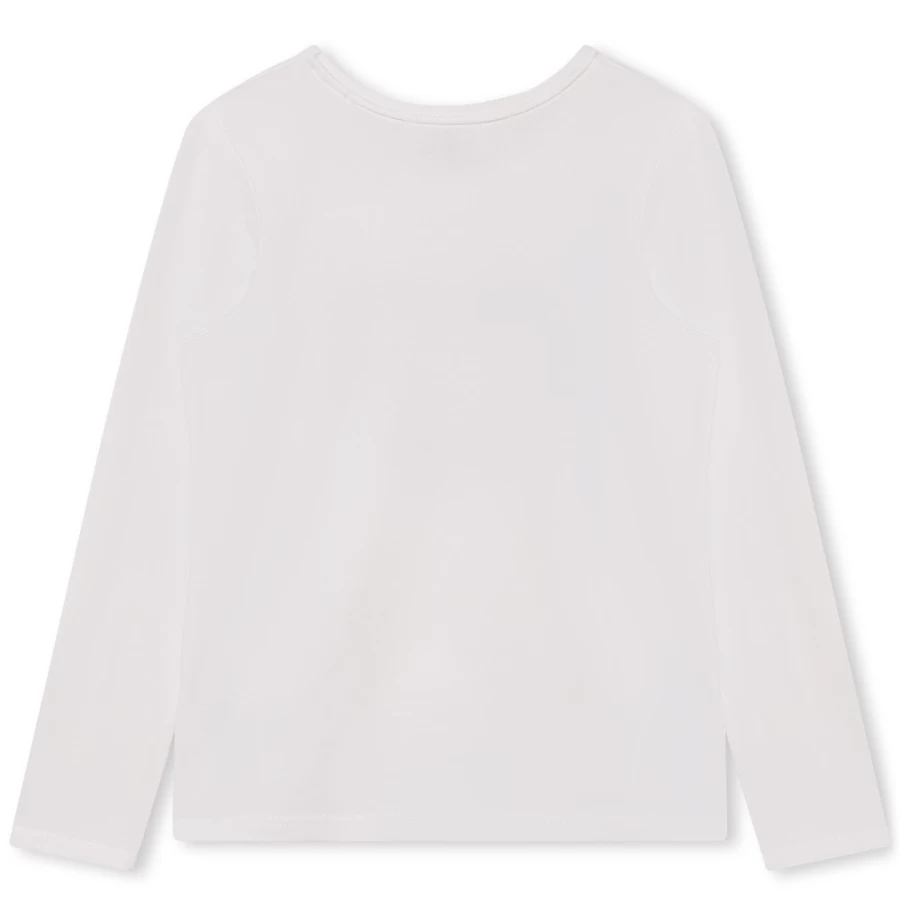 MICHAEL KORS Girls Offwhite Long-Sleeved T-Shirt for Kids Casual Comfortable Top