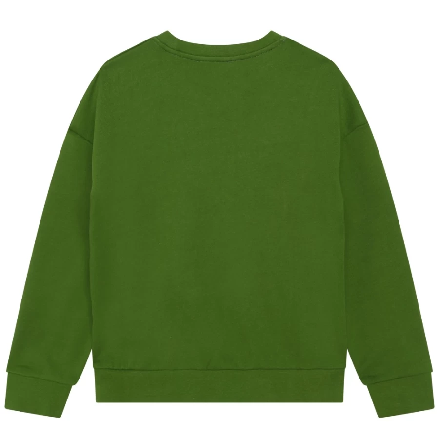 MICHAEL KORS Girls Khaki Fleece Sweatshirt - Cozy Pullover Hoodie for Kids
