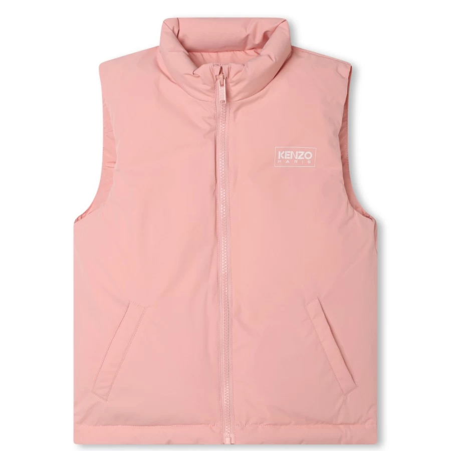 KENZO KIDS Girl's Nude Water-Repellent Zip-Up Puffer Jacket
