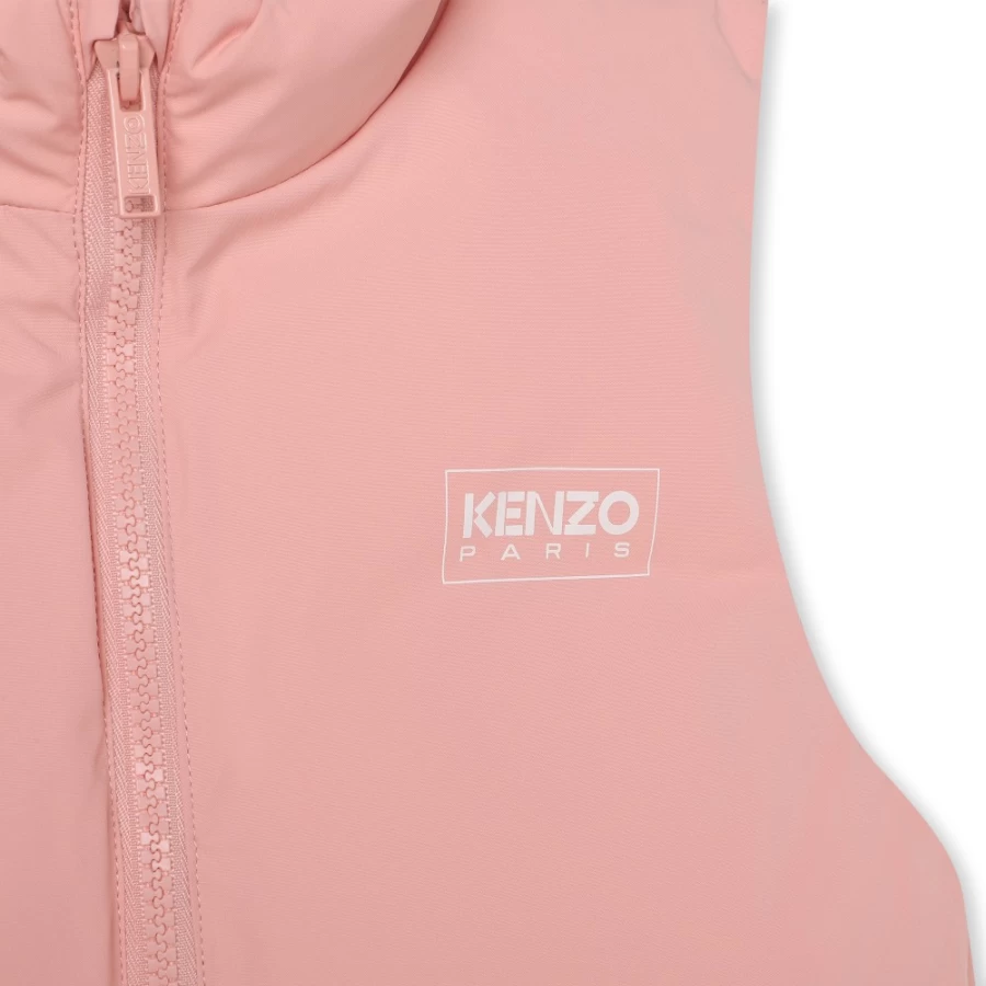 KENZO KIDS Girl's Nude Water-Repellent Zip-Up Puffer Jacket