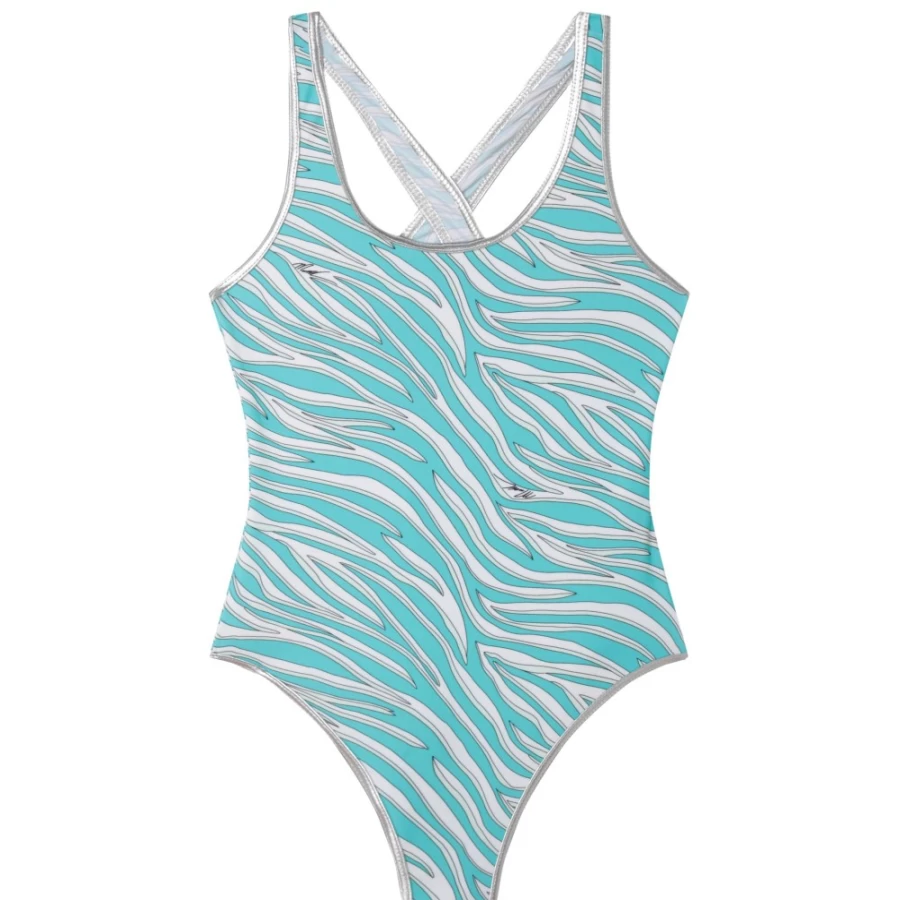MICHAEL KORS Girls Turquoise Printed One-Piece Swimsuit